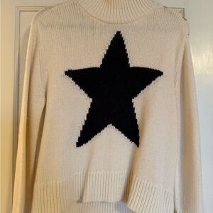 kate spade Cream Turtleneck Sweater with Black Star
